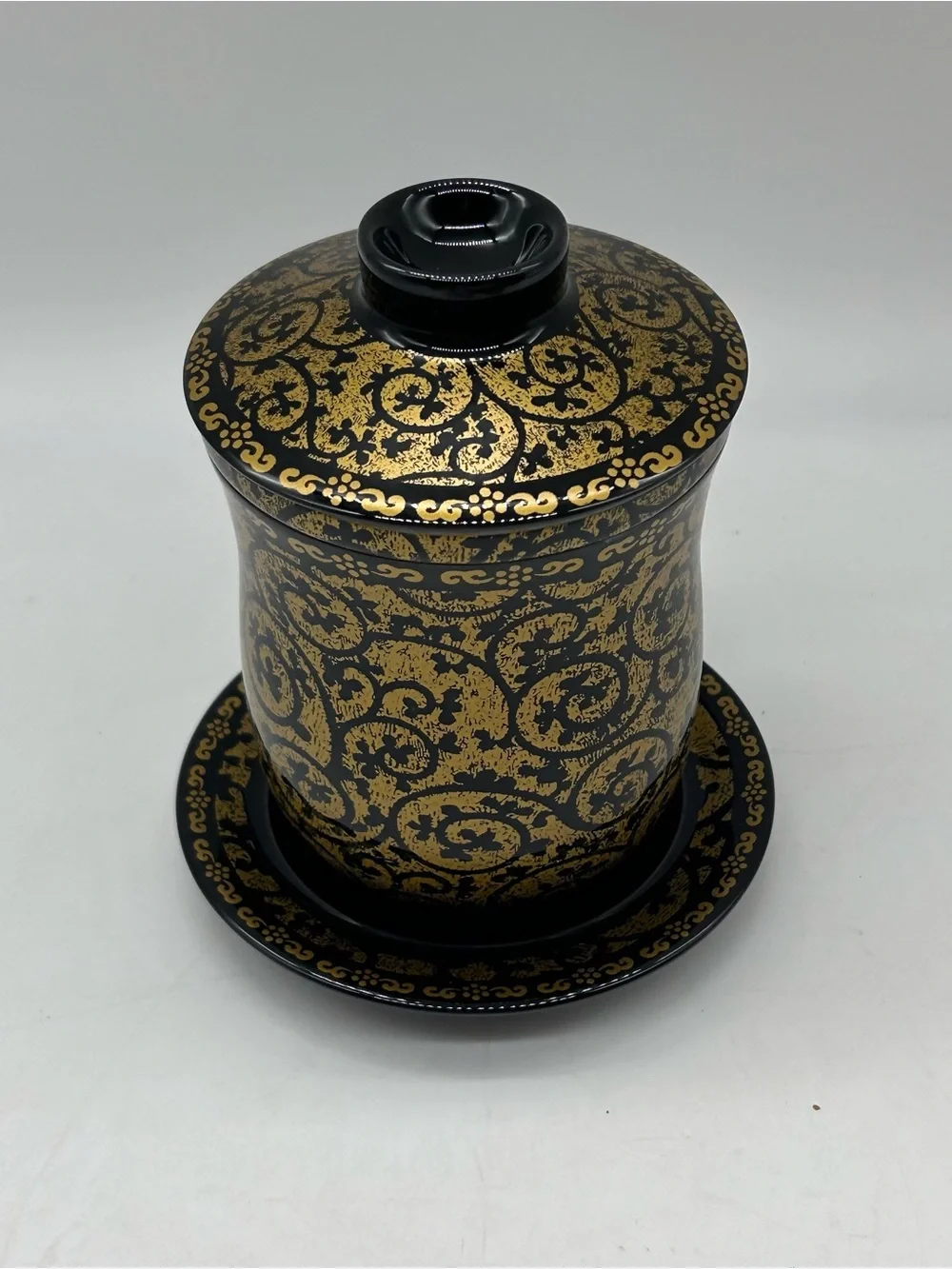 NEW Chinese Tea Cup Diffuser Set Gzhengfu Black Gold